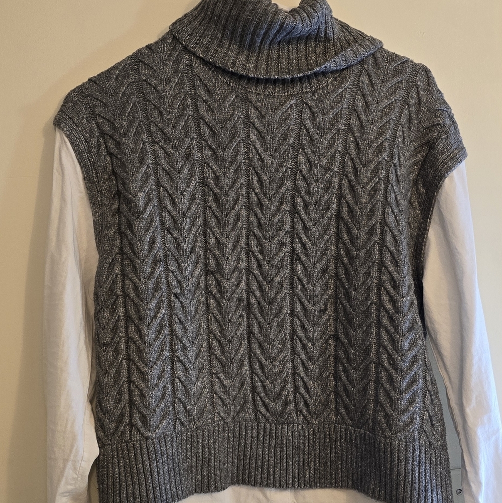 Sincerely Jules Charcoal Cable Knit Sweater Vest